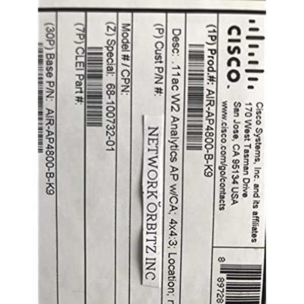 Punto de acceso inalámbrico Cisco Aironet AIR-AP4800-B-K9