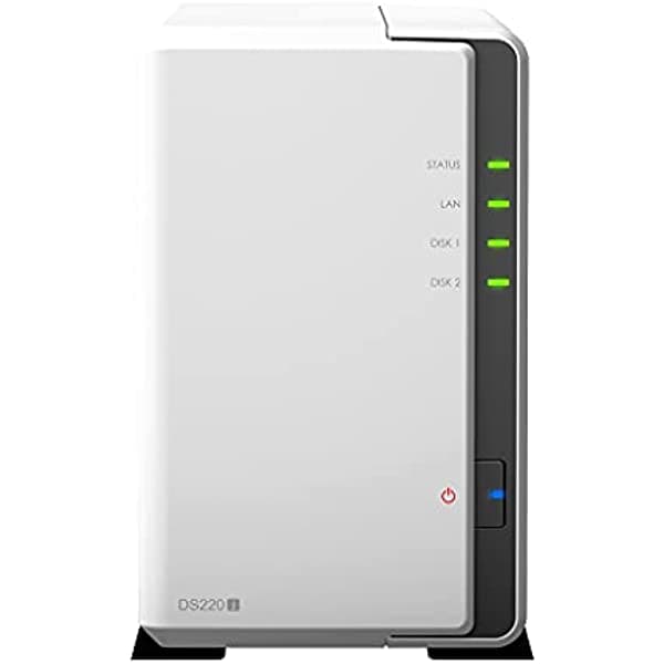 Synology DiskStation DS220j Servidor NAS para empresas con CPU de cuatro núcleos, memoria de 512 MB, almacenamiento HDD de 8 TB, sistema operativo DSM ASIHLAMZ526