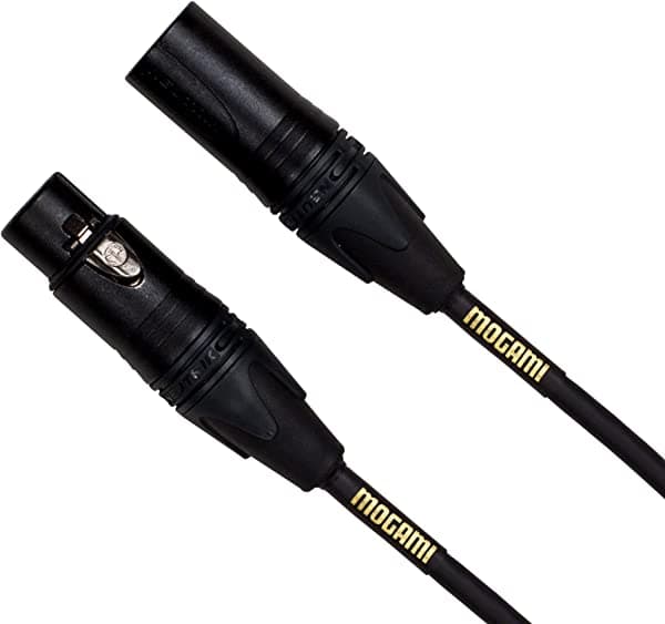 Mogami Gold STAGE-20 XLR - Cable de micrófono XLR hembra a XLR-macho, 3 pines, contactos dorados, conectores rectos, 20 pies