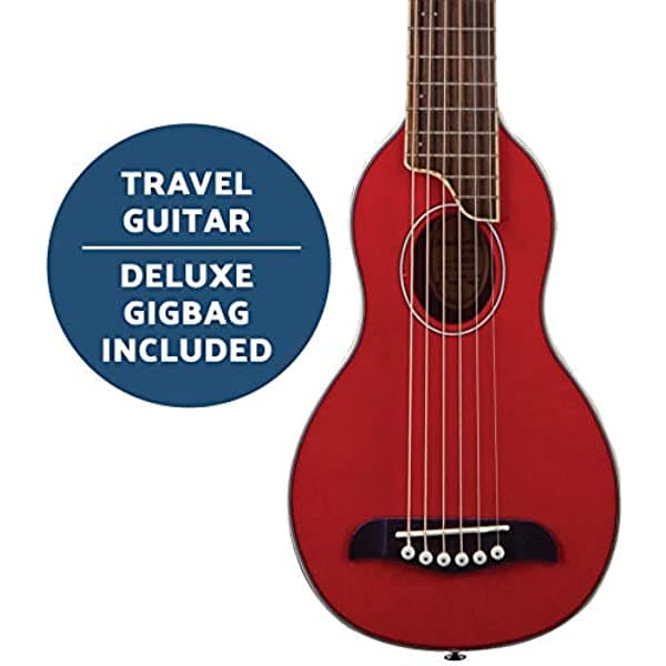 Washburn Rover - Guitarra acústica de 6 cuerdas, derecha, rojo transparente, completa (RO10STRK-A)