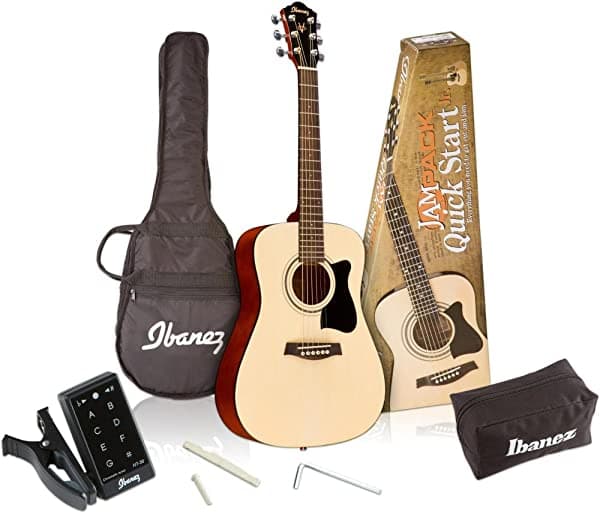 Ibanez 6 cuerdas guitarra acústica, diestro, brillo natural (IJV30)
