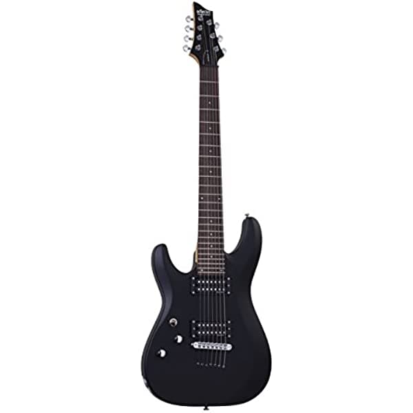 Schecter C-7 DELUXE LH - Guitarra eléctrica de cuerpo sólido de 7 cuerdas, color negro satinado C-7 DELUXE LH Satin Black