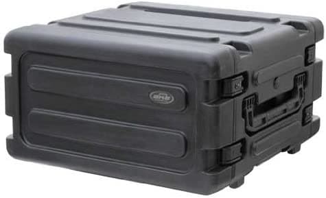 SKB Estante de montaje de choque 4U, con ruedas, mango y pestillos de gatillo TSA 3SKB-R04U20W