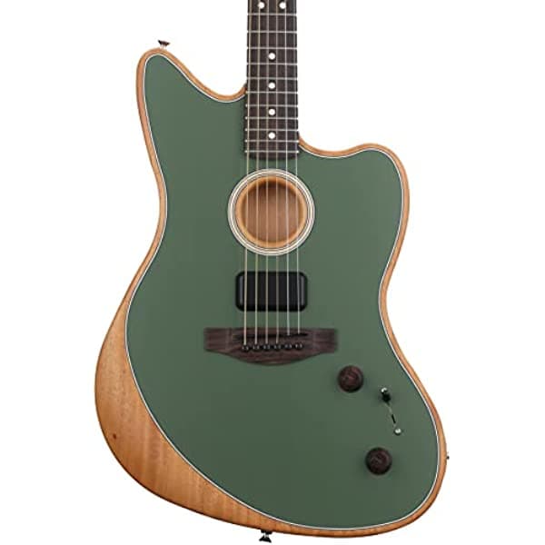 Fender Guitarra electroacústica de 6 cuerdas, para diestros, oliva antiguo (972233176)