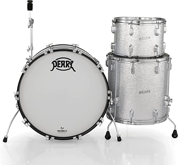 Pearl President Series - Juego de 3 piezas de carcasa con bombo de 20 pulgadas, brillo plateado (PSD923XP/C450)