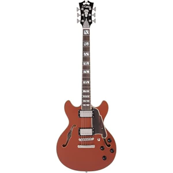 D'Angelico Mini DC - Guitarra eléctrica de cuerpo semihueco (edición limitada), color óxido DADMINIDCRUSSNS