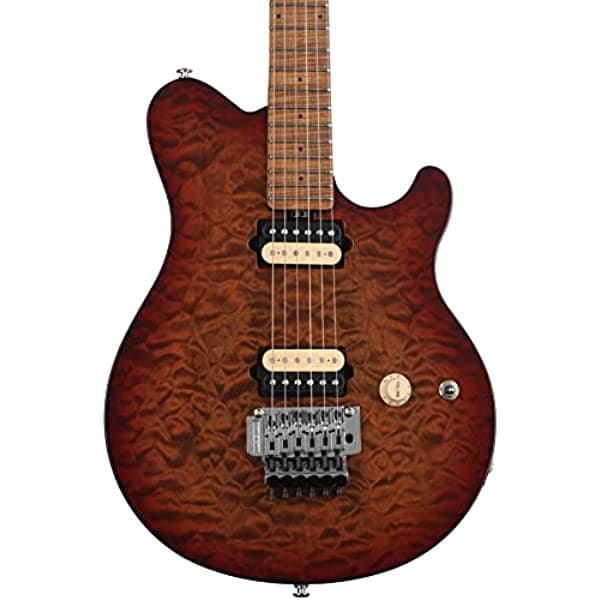 Ernie Ball Music Man Axis Guitarra eléctrica - Colcha ámbar asado con diapasón de arce 300-RA-R1-00-CS-CR