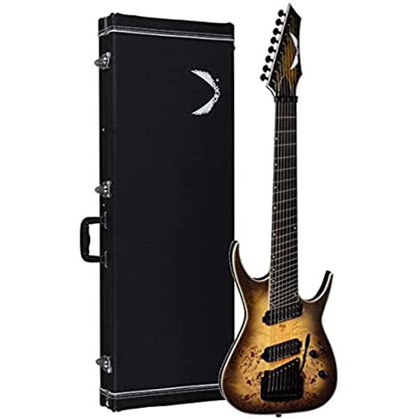 Dean Exile Select - Guitarra Kahler multiescala de 8 cuerdas, ébano, satén negro natural