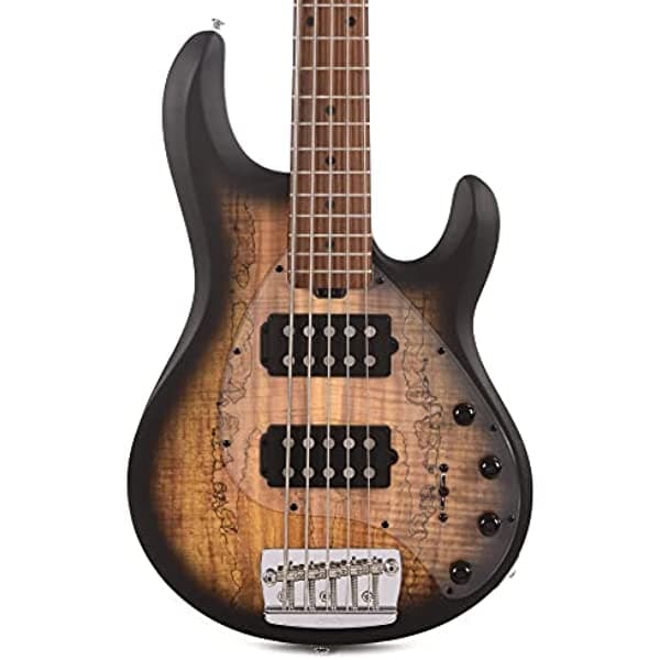 Sterling by Music Man StingRay5 HH Spalted Maple Top Natural Burst Satin