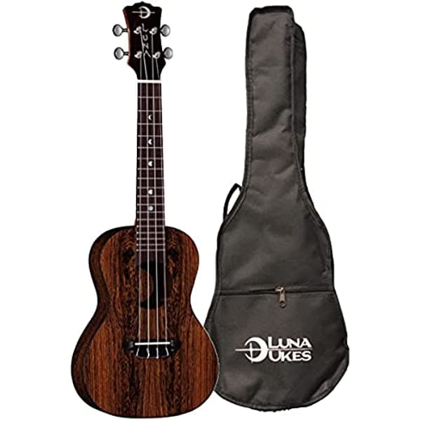 LUNA UKE EX CAIDIE Uke Crescent Caidie Concert con Gigbag Ukelele - Acabado natural satinado