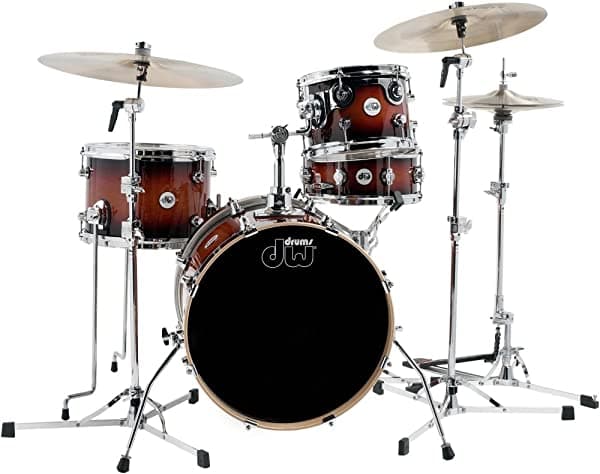 Drum Workshop DW diseño Series mini-pro 4-Piece Shell Pack Tobacco Burst DDLG1804TB