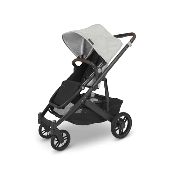 UPPAbaby Cruz V2 - Cochecito Anthony (felpilla blanca y gris, carbono/piel castaña) 0420-CRZ-NA-ATH