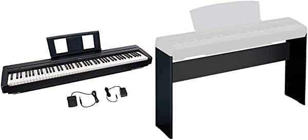 Yamaha P45 Piano Digital De Acción Ponderada De 88 Teclas (P45B) Y Soporte De Teclado L85 Color Negro