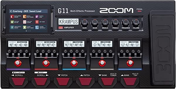Zoom Procesador multiefectos G11, 6 modelos de amplificador personalizados, 70 respuestas de impulso de gabinete, cadena de 9 efectos