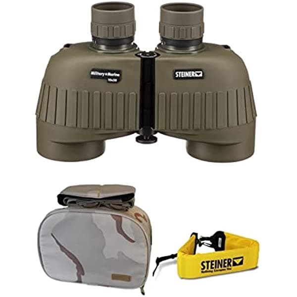 Steiner - Binoculares marinos militares de 10 x 50 + correa flotante y funda de camuflaje premium 2035-case-fs