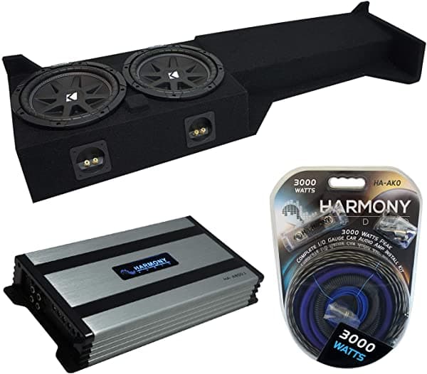 Compatible con Nissan Frontier Crew Cab 2005-UP Kicker Bundle Comp C10 caja para subwoofer doble de 10" Harmony HA-A800.1 Amp KICKER16-PACK1748-H