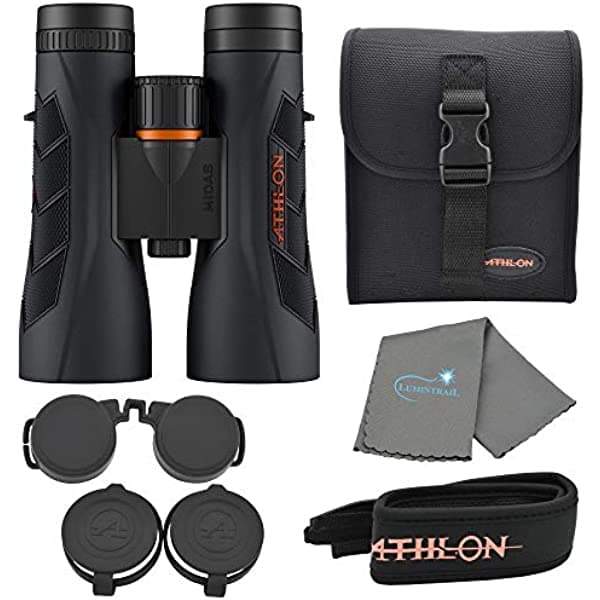Athlon Optics Midas G2 UHD - Paquete de binoculares con un paño de limpieza Lumintrail (12 x 50) 113006