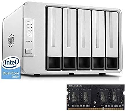 TerraMaster F5-221 NAS 5-Bay Cloud Storage Intel Dual Core 2.0GHz 2GB DDR Almacenamiento en red +2GB DDR (sin disco)