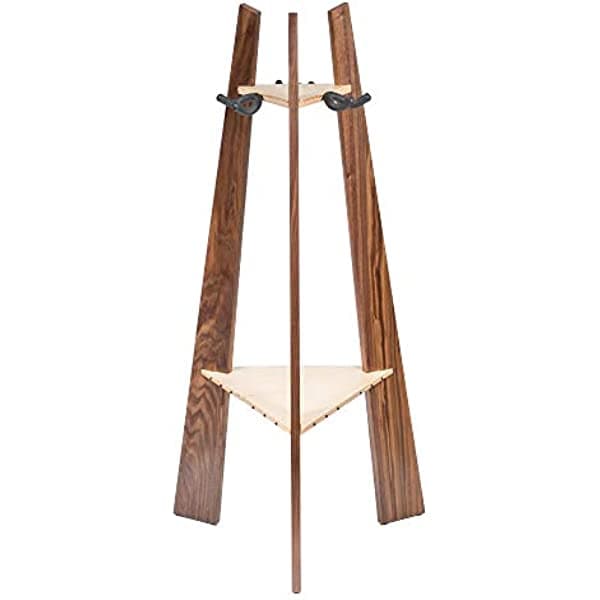 Ruach GR-1 - Soporte de madera para guitarra (3 vías, color nogal)