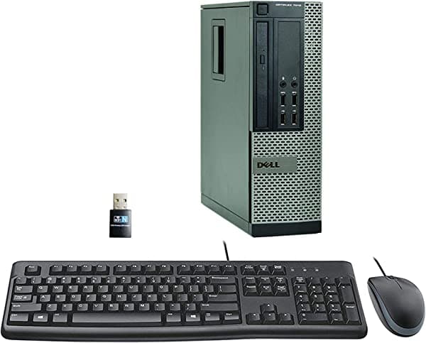 Amazon Renewed Dell OptiPlex, procesador Intel Dual-Core de 2,7 GHz, memoria de 4 GB, disco duro de 250 GB, DVD, Windows 10, WiFi (reacondicionado certificado) 7010