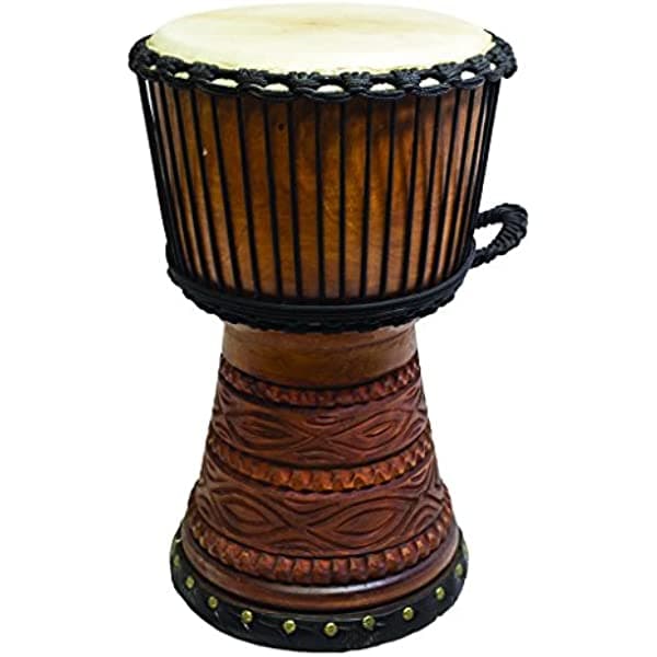 Terre NUEVO Djembe Master Malí estilo Carv, 24" de altura, 12, 5 - 13" Head