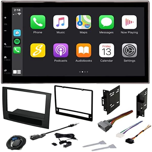 Visita la tienda de STINGER Paquete de kit de estéreo para auto doble DIN de 6.8 pulgadas para Dodge RAM (2006-2008) kit de tablero, radio de pantalla táctil, Apple CarPlay, Android Auto, Bluetooth, entrada de cámara trasera, adaptador de antena, arnés de cableado