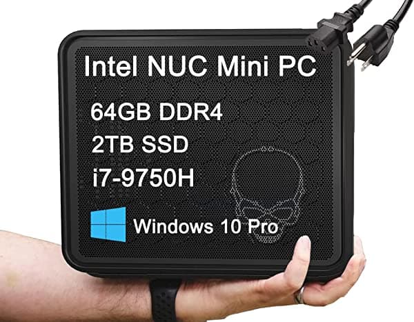 ist computers Intel NUC 9 NUC9i7QNX (Intel 6-Core i7-9750H, 64 GB de RAM, 2 TB PCIe SSD, 2 x Thunderbolt, WiFi 6, HDMI, Win 10 Pro) Ghost Skull Canyon Extreme Gaming Box Elite Mini Tiny Business Desktop