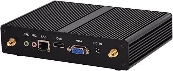 PARTAKER Mini PC sin ventilador, computadora de escritorio, caja Kodi, con Intel Core i5 4200Y, negro), B6,8G RAM 128G SSD de 1 TB HDD, Windows 10 Pro/Linux Ubuntu B6-i5 4200Y-8G128G1TB