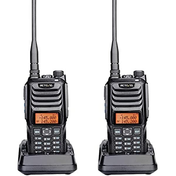 Retevis RT56 Handies profesionales a prueba de explosiones, radio de dos vías de doble banda, resistente, con linterna, para departamento de bomberos (paquete de 2) FA9176AX2