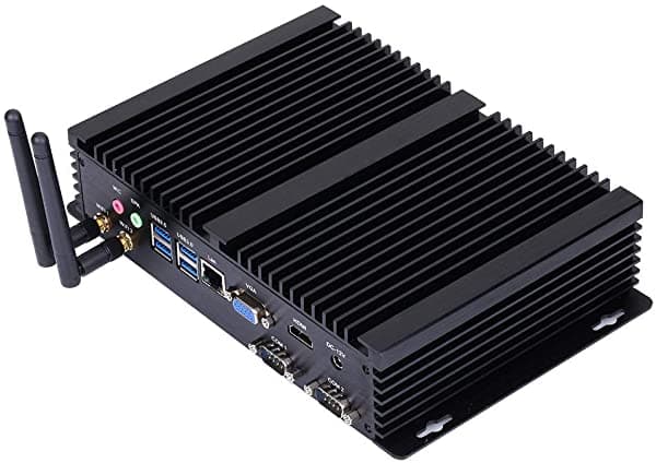 HUNSN PC industrial sin ventilador, mini computadora, Intel Core I3 4005U, Windows 11 o Linux Ubuntu, IM03, VGA, HDMI, LAN, 2 x COM RS232,2 x USB2.0,4 x USB3.0,8G RAM, 128G SSD IM03-4005U-8G128G