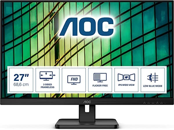 AOC 27E2QAE 1920x1080 IPS VGA DVI Calidad y conectividad en una pantalla Full HD de 27"