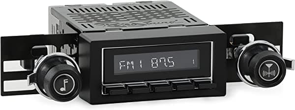 Retro Manufacturing Hermosa - Kit de radio con cara cromada, botones negros, bisel y pomos HCB-M2A-216-37-73 HCB-M2-216-37-73