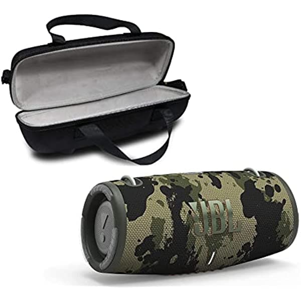 JBL Xtreme 3 - Paquete de altavoces Bluetooth inalámbricos portátiles impermeables con funda de transporte prémium (camuflaje)