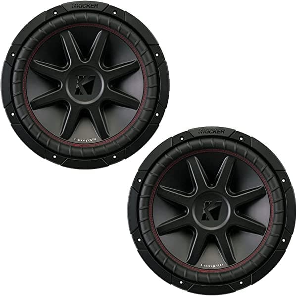Kicker cvr12 compvr 12-Inch (300 mm) Subwoofer, 4-ohm DVC Bundle