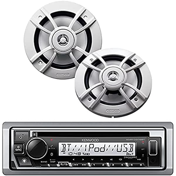 Kenwood Paquete receptor PKG-MR378BT + altavoz marino de 6-1/2" (KMR-D378BT y KFC-1633MRW)