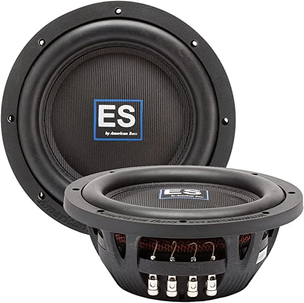 American Bass Paquete de 2 subwoofer delgado de 10 pulgadas, 1000 W Max DVC de 4 ohmios para auto ES-1044 ES-1044-2Pack