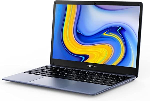 TOPOSH Portátil de 14 pulgadas, Windows 10 Pro PC, 6 GB de RAM + 128 GB SSD, Intel Celeron J3455 Quad Core, WiFi Bluetooth- Gris plateado T1434556
