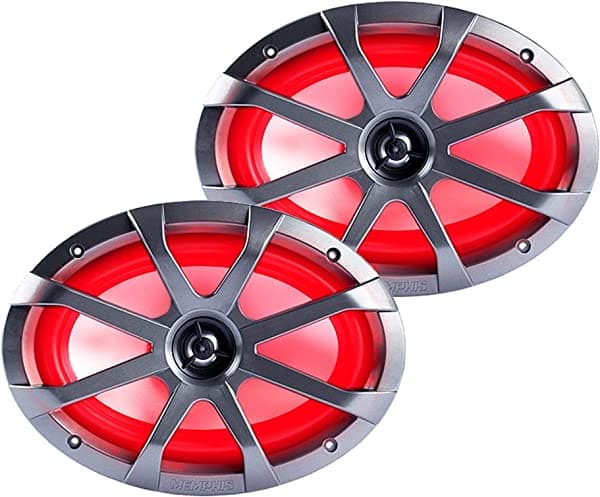 Memphis Audio MXA69L MXA 6x9 altavoces coaxiales de grado marino con LED RGB - Par