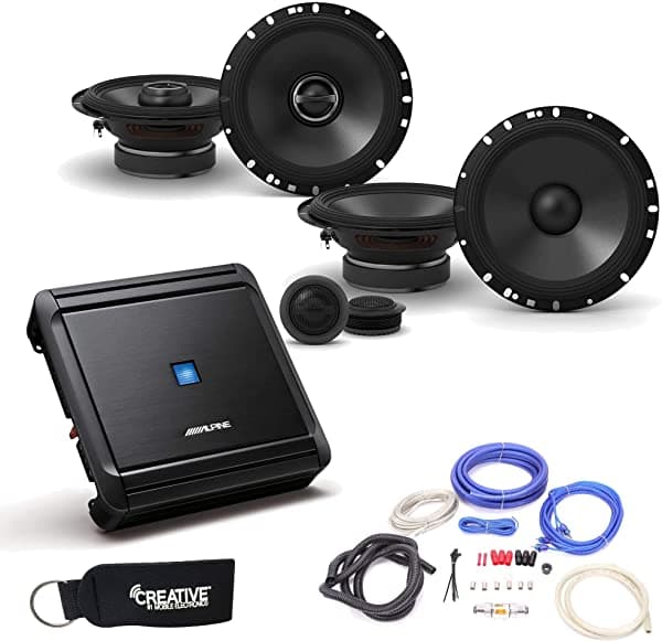 Alpine MRV-F300 Amplificador de 4 canales Alpine S-S65C Componente, S-S65 altavoces coaxiales y kit de cableado MRV-F300+S-S65C+S-S65+WK