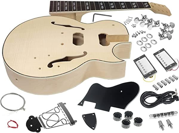Solo ES Style ESK-75 - Kit de guitarra (cuerpo de arce, tapa de arce, cuerpo hueco)