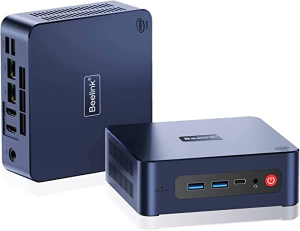Beelink U59 Pro Mini PC con procesador N5105 de 4 núcleos de 11ª generación, 16 GB DDR4 RAM 500 GB M.2 SATA SSD Micro PC, Win 11 Pro Mini computadora 4K @60Hz Dual HDMI 2.0 y tipo C/Dual LAN/WiFi5/BT4.0, oficina/hogar Beelink N5105
