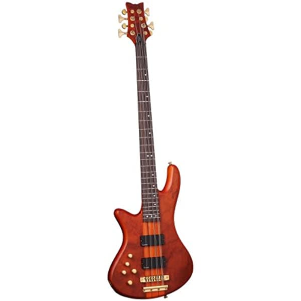 Schecter Stiletto studio-8 bajo eléctrico (8 cadena, miel, satinado), HSN Stiletto Studio-8 LH/Honey Satin (HSN)