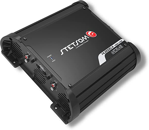 Stetsom HL 2000.4 Amplificador de audio multicanal de 1 ohmio, HL2000.4 2K Watts RMS, 4 canales, 1Ω Estable de rango completo HD de calidad de sonido estéreo MD Crossover HPF LPF Bass Boost Front Rear Bridge Altavoces HL2000 1 ohm