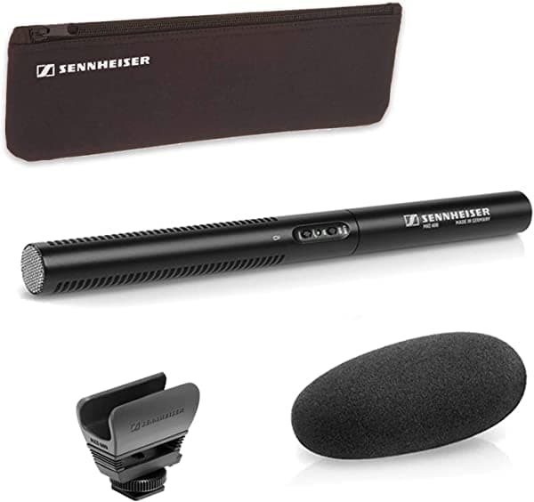 Sennheiser MKE 600 - Micrófono shotgun para videocámara con estuche de transporte, araña antivibración, parabrisas de espuma y plan de protección extendida 505453