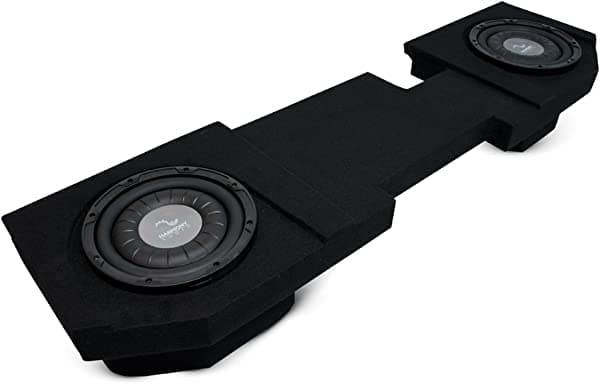 Harmony Audio F104 - Caja para dos subwoofers de 10" compatible con Dodge Ram Quad o Crew Truck 2002-2015 HA-SUB-PACKAGE358