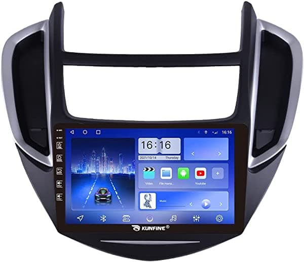KUNFINE Android 10 - Estéreo para auto con navegación, reproductor multimedia, GPS, radio, pantalla táctil 2.5D para Chevrolet TRAX 2014-2016
