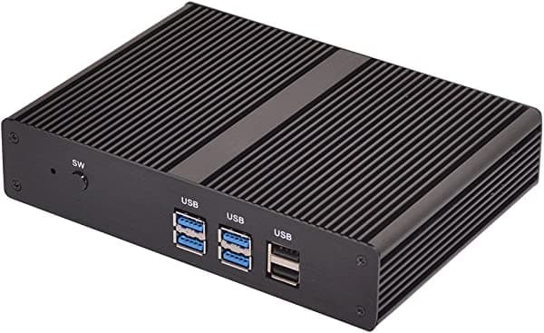 HUNSN Mini PC sin ventilador, computadora de escritorio, HTPC, Kodi Box, Intel 3205U / 3215U / 3755U / 3558U, Windows 11 Pro o Linux Ubuntu, BM05, VGA, HDMI, LAN, 4 x USB3.0,2 x USB2.0,8G RAM, 512G SSD