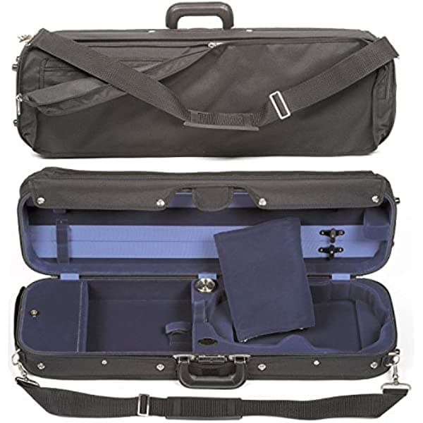 bobelock Hill estilo Lite 6002 4/4 Violín Caso con interior de terciopelo azul FBA_6002/1BU