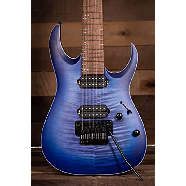Ibanez RGA - Guitarra eléctrica estándar de 7 cuerdas (azul Lagoon Burst Flat) RGA7420FM-BLF