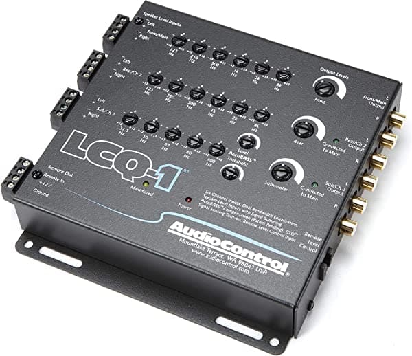 AudioControl LCQ-1 6 Channel Line Out Converter with EQ and Accubass, ACR-2 Dash Remote LCQ-1+ACR-2